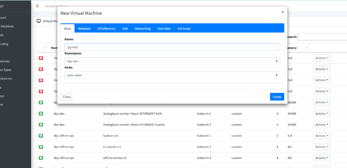 Kubermatic Virtualization application screenshot 3