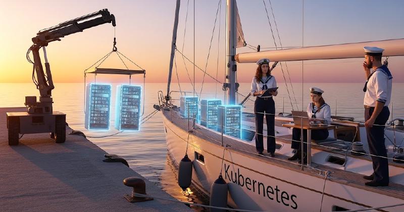 a ship with containers in the harbour